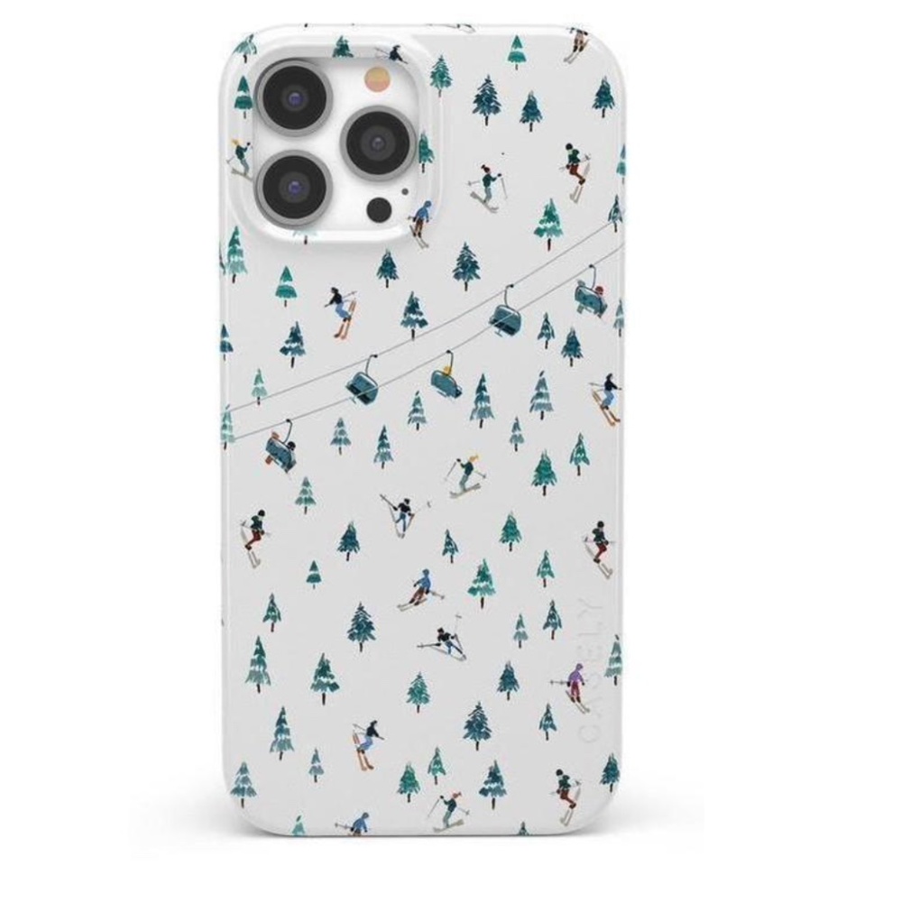 White Ski Pattern Phone Case - Unbranded